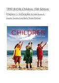 TEST BANK Children&comma; 15th Edition  Chapters 1 &ndash; 16 Complete By John Santrock&comma; Jennifer Lansford and Kirby Deater-Deckard