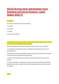 Illinois Nursing Home Administrator Exam Questions and Correct Answers&vert; Latest Update 2026&sol;27