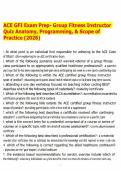 ACE GFI Exam Prep- Group Fitness Instructor Quiz Anatomy&comma; Programming&comma; & Scope of Practice &lpar;2026&rpar;&period;pdf