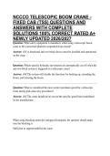 NCCCO TELESCOPIC BOOM CRANE - FIXED CAB &lpar;TSS&rpar; QUESTIONS AND ANSWERS WITH COMPLETE SOLUTIONS 100&percnt; CORRECT RATED A&plus; NEWLY UPDATED 2026&sol;2027