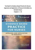 Test Bank For Evidence-Based Practice for Nurses&colon; Appraisal and Application of Research 5th Edition by Schmidt&comma; Brown  Chapters 1 - 19