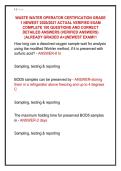 WASTE WATER OPERATOR CERTIFICATION GRADE  1 NEWEST 2026&sol;2027 ACTUAL VERIFIED EXAM  COMPLETE 100 QUESTIONS AND CORRECT  DETAILED ANSWERS &lpar;VERIFIED ANSWERS&rpar;  &vert;ALREADY GRADED A&plus;&vert;&vert;NEWEST EXAM&excl;&excl;&excl; 