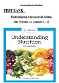 TEST BANK    Understanding Nutrition 16th Edition     Ellie Whitney All Chapters 1 - 20