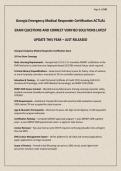 Georgia Emergency Medical Responder Certification ACTUAL EXAM QUESTIONS AND CORRECT VERIFIED SOLUTIONS LATEST UPDATE THIS YEAR &ndash; JUST RELEASED