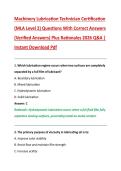 Machinery Lubrication Technician Certification  &lpar;MLA Level 2&rpar; Questions With Correct Answers  &lpar;Verified Answers&rpar; Plus Rationales 2026 Q&A &vert;  Instant Download Pdf 