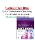 Complete Test Bank  Egan&rsquo;s Fundamentals of Respiratory  Care 12th Edition Kacmarek  100&percnt; Verified Answers COVERS ALL CHAPTERS 