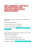 IFSTA 7 EXAM PREP - CHAPTER 14&colon; FIRE SUPPRESSION EXAM QUESTIONS COMPLETE WITH VERIFIED ANSWERS