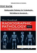 TEST BANK  Radiographic Pathology for Technologists    8th Edition by Kowalczyk 