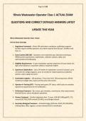 Illinois Wastewater Operator Class 1 ACTUAL EXAM QUESTIONS AND CORRECT DETAILED ANSWERS LATEST UPDATE THIS YEAR