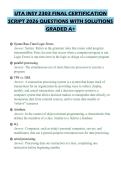 UTA INSY 2303 FINAL CERTIFICATION SCRIPT 2026 QUESTIONS WITH SOLUTIONS GRADED A&plus;
