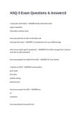 ASQ-3 Exam Questions & Answers
