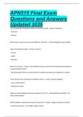 APN515 Final Exam Questions and Answers Updated 2026