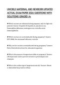 UWORLD MATERNAL AND NEWBORN UPDATED  ACTUAL EXAM PAPER 2026 QUESTIONS WITH  SOLUTIONS GRADED A&plus; 