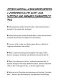 UWORLD MATERNAL AND NEWBORN UPDATED  COMPREHENSIVE EXAM SCRIPT 2026  QUESTIONS AND ANSWERS GUARANTEED TO  PASS