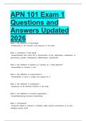 APN 101 Exam 1 Questions and Answers Updated 2026