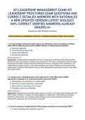 ATI LEADERSHIP MANAGEMENT EXAM&sol; ATI LEADERSHIP PROCTORED EXAM QUESTIONS AND CORRECT DETAILED ANSWERS WITH RATIONALES A NEW UPDATED VERSION LATEST 2026-2027&lpar; 100&percnt; CORRECT VERIFIED ANSWERS&rpar; ALREADY GRADED A&plus;