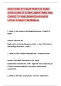 NSW FORKLIFT EXAM PRACTICE EXAM  WITH CORRECT ACTUAL QUESTIONS AND  CORRECTLY WELL DEFINED ANSWERS  LATEST ALREADY GRADED A&plus; 