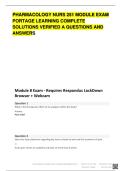 PHARMACOLOGY NURS 251 MODULE EXAM PORTAGE LEARNING COMPLETE SOLUTIONS VERIFIED A QUESTIONS AND ANSWERS