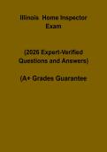 Illinois 2026 Home Inspector Exam Questions and Answers PDF &vert; License Practice Test & Certification Prep Guide