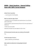 NGWA - Study Questions - General Drilling Exam with 100&percnt; Correct Answers
