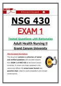 NSG 430 Exam 1 &lpar;PDF&rpar; &vert; 2026 Adult Health NCLEX Questions &vert; Study Guide