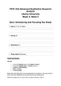 PSYC 810&vert; Week 4&vert; quiz&vert; Introducing and Focusing the Study&vert; Question and answers &vert; Updated RATED A&plus; &vert; 2026 &vert; NEW &vert;Liberty University