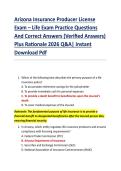 Arizona Insurance Producer License  Exam &ndash; Life Exam Practice Questions  And Correct Answers &lpar;Verified Answers&rpar;  Plus Rationale 2026 Q&A&vert; Instant  Download Pdf  