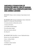 VARCAROLIS FOUNDATIONS OF  PSYCHIATRIC MENTAL HEALTH NURSING  COMPREHENSIVE REVIEW 2026 FULL  QUESTIONS AND VERIFIED ANSWERS 