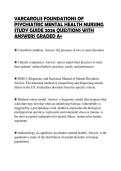 VARCAROLIS FOUNDATIONS OF  PSYCHIATRIC MENTAL HEALTH NURSING  EXAMINATION TEST 2026 QUESTIONS  WITH SOLUTIONS 