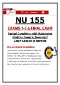 NU 155 Exams 1&ndash;3 &plus; Final &lpar;PDF&rpar; &vert; 2026 Med Surg NCLEX Questions &vert; Study Pack