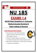 NU 185 Exams 1&ndash;4 &lpar;PDF&rpar; &vert; 2026 Med Surg II NCLEX Questions &vert; Study Guide