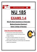 NU 185 Study Guide Exams 1&ndash;4 &lpar;PDF&rpar; &vert; 2026 Med Surg II NCLEX Questions &vert; Review