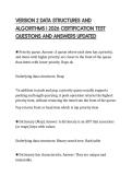 VERSION 2 DATA STRUCTURES AND  ALGORITHMS I 2026 CERTIFICATION TEST  QUESTIONS AND ANSWERS UPDATED 