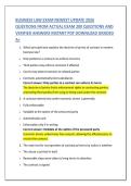 BUSINESS LAW EXAM NEWEST UPDATE 2026  QUESTIONS FROM ACTUAL EXAM 200 QUESTIONS AND  VERIFIED ANSWERS INSTANT PDF DOWNLOAD GRADED  A&plus;