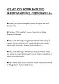 VET MED ICEV ACTUAL PAPER 2026  QUESTIONS WITH SOLUTIONS GRADED A&plus;