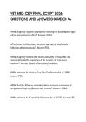 VET MED ICEV FINAL SCRIPT 2026  QUESTIONS AND ANSWERS GRADED A&plus; 