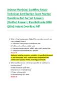 Arizona Municipal Backflow Repair  Technician Certification Exam Practice  Questions And Correct Answers  &lpar;Verified Answers&rpar; Plus Rationale 2026  Q&A&vert; Instant Download Pdf  