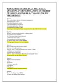 MANAGERIAL FINANCE EXAM 2026 &vert; ACTUAL  QUESTIONS & VERIFIED SOLUTIONS 150 VERIFIED  QUESTIONS & DETAILED RATIONALES FOR TOP  PERFORMANCE
