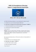 NUR 155 Foundations of Nursing Exam 4  &vert; Final Exam  &vert;  ACTUAL EXAM 2026&sol;2027 &vert; Comprehensive &vert; Galen College &vert; Verified Q&A &vert; Pass Guaranteed - A&plus; Graded