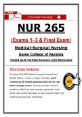 NUR 265 Exams 1&ndash;3 &plus; Final &lpar;PDF&rpar; &vert; 2026 Med Surg NCLEX Questions &vert; Study Pack