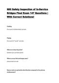 NHI Safety Inspection of In-Service Bridges Final Exam 147 Questions &vert; With Correct Solutions&excl;
