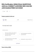 EPA Certification &lpar;2026&rpar; EXAM QUESTIONS AND ALL CORRECT ANSWERS 100&percnt; SOLVED AND GUARANTEED SUCCESS&excl;&excl;