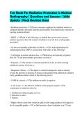 Test Bank For Radiation Protection in Medical Radiography &vert; Questions and Answers &vert; 2026 Update &vert; Final Revision Sheet