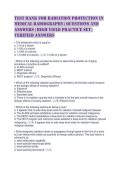 Test Bank For Radiation Protection in Medical Radiography &vert; Questions and Answers &vert; High Yield Practice Set &vert; Verified Answers