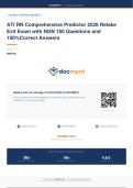 Actual ATI RN Comprehensive Predictor Exit Level 3 Exam 2026 With 100&percnt; Correct Answers & Rationales to Pass 2026 RN ATI Comprehensive Predictor Exit Exam With 180 NGN Real Questions 180 Q & A