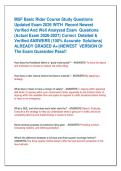 MSF Basic Rider Course Study Questions  Updated Exam 2026 WITH  Recent Newest  Verified And Well Analyzed Exam  Questions   &lpar;Actual Exam 2026-2027&rpar; Correct  Detailed &  Verified ANSWERS &lpar;100&percnt; Accurate  Solutions&rpar;  ALREADY GRADED A&plus;&vert;&vert;NEWEST  VERSION Of  Th
