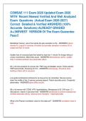 COMSAE 111 Exam 2026 Updated Exam 2026  WITH  Recent Newest Verified And Well Analyzed  Exam  Questions  &lpar;Actual Exam 2026-2027&rpar;  Correct  Detailed & Verified ANSWERS &lpar;100&percnt;  Accurate  Solutions&rpar; ALREADY GRADED  A&plus;&vert;&vert;NEWEST  VERSION Of The Exam Guarantee  P