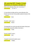 JB Learning EMT Chapter 5 Exam Questions & Answers &lpar;Grade A&plus;&rpar;&period;docx