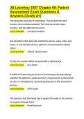 JB Learning EMT Chapter 09 Patient Assessment Exam Questions & Answers &lpar;Grade A&plus;&rpar;&period;docx