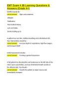 EMT Exam 4 JB Learning Questions & Answers &lpar;Grade A&plus;&rpar;&period;docx